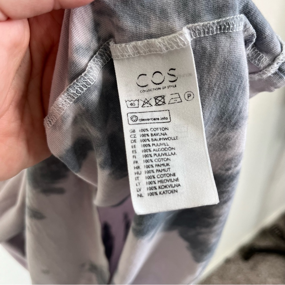 COS Tie Dye Scoop Neck Overdyed T Tee Shirt - Picture 6 of 6